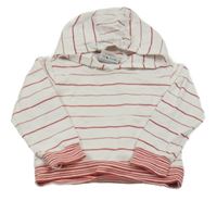 Bílo-červená pruhovaná mikina s kapucí Topolino