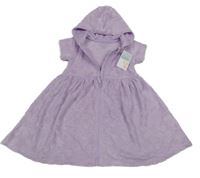 Nové - Lila propínací květované šaty s kapucí Primark