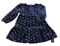 Nové - Tmavomodré sametové šaty s hvězdami Dunnes