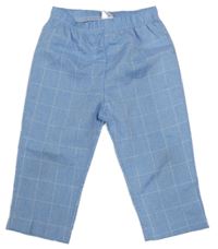 Světlemodro-bílé kostkované kalhoty Shein