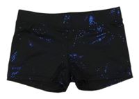 Černo-modré třpytivé sportovní kraťasy