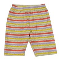 Bílo-lila-barevné pruhované puntíkaté elastické kraťasy Topolino