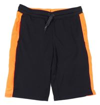 Černo-neonově oranžové sportovní kraťasy C&A