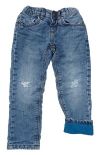 Světlemodré zateplené skinny rifle s prošoupáním C&A