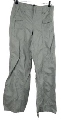 Dámské šedé volné plátěné kalhoty H&M