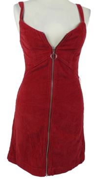 Dámské červené manšestrové propínací šaty Topshop 