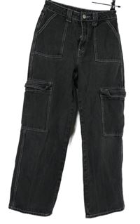 Dámské šedé široké petite rifle s kapsami Shein 