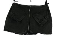 Dámská tmavošedá riflová propínací minisukně PrettyLittle Thing vel. 32