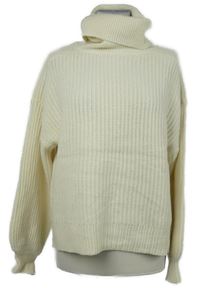 Dámský smetanový vlněný svetr s rolákem Gallery 