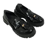 Dámské černé lakované koženkové mokasíny Seqwl vel. 36