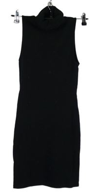 Dámské černé elastické šaty s rolákem Zara 