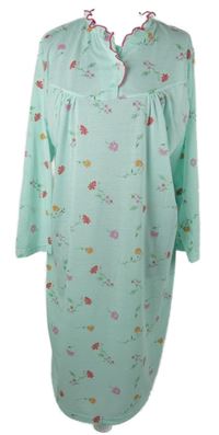 Dámská světlemodrá květovaná noční košile 