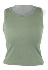 Dámský světlezelený žebrovaný crop top Primark 