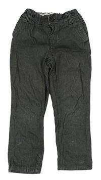 Šedo-bílé melírované plátěné chino kalhoty H&M