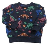 Tmavomodrá mikina s dinosaury F&F