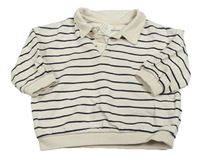 Bílo-černá pruhovaná mikina s límečkem H&M
