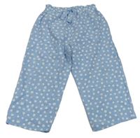 Světlemodré květinové culottes kalhoty Primark