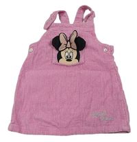 Růžové manšestrové laclové šat s Minnie Disney