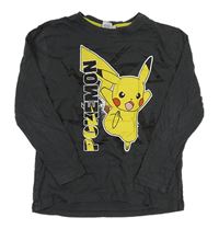 Šedé triko s Pikachu 