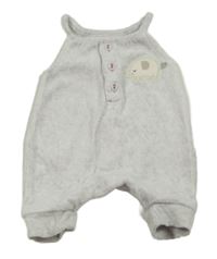 Světlešedý sametový overal se slonem Mothercare