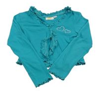 Azurové bavlněné bolerko s kamínky zn. kids