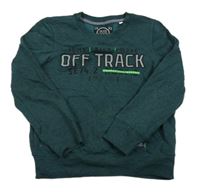 Tmavozeleno-černá melírovaná mikina s nápisem C&A