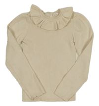 Béžový žebrovaný svetr s límečkem Next