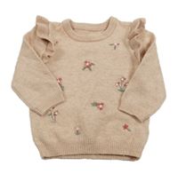 Světlerůžový svetr s kytičkami George