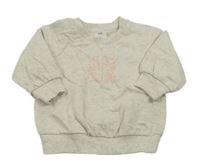 Světlebéžová melírovaná mikina s nápisem H&M
