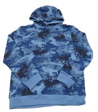 Modrá vzorovaná mikina s kapucí George