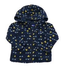 Tmavomodrá vzorovaná fleecová propínací mikina s kapucí Lupilu