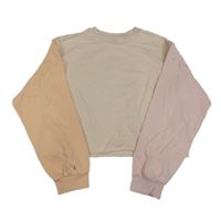 Béžovo-oranžovo-růžová crop mikina H&M