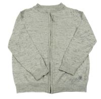 Světlešedý melírovaný propínací svetr TCM