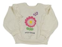 Bílá mikina s kytičkou Matalan