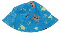 Modrý klobouk s mořskými zvířaty 