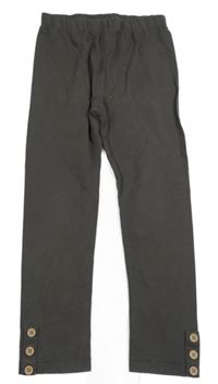 Šedo-hnědé legíny s knoflíčky Tu