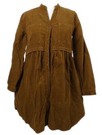 Dámská hnědá manšestrová halenková šatová tunika Zara 