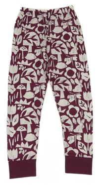 Vínovo-bílé vzorované pyžamové kalhoty George