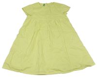 Limetkové bavlněné podšité šaty United colors of Benetton