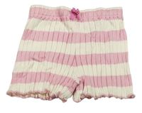 Světlerůžovo-bílé pruhované pletené kraťasy zn. H&M