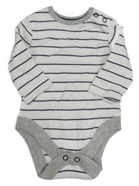 Bílo-tmavomodré pruhované body George