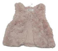 Světlerůžová chlupatá podšitá vesta H&M