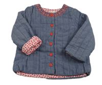 Modrá prošívaná lehká zateplená bunda 