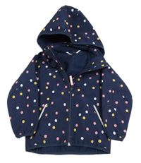 Tmavomodrá puntíkatá softshellová bunda s kapucí H&M