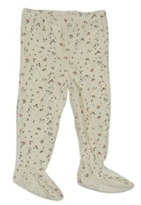 Smetanové květované sametové polodupky 