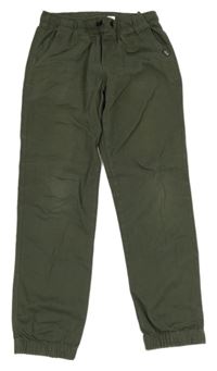 Khaki plátěné cuff kalhoty H&M