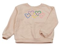 Světlerůžová mikina se srdíčky M&S