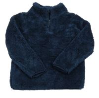 Tmavomodrá chlupatá outdoorová mikina Mountain Warehouse