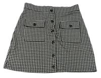 Černo-bílo/světlešedá vzorovaná sukně F&F