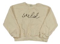 Světlebéžová oversize mikina s nápisem F&F